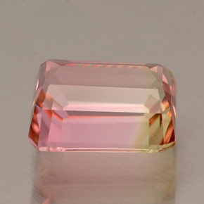 2.00캐럿 천연 워터멜론 투르말린, 에메랄드 컷, 7.9×6.4 mm, VVS