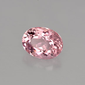 2.01캐럿 천연 핑크 투르말린, 타원형 컷, 9.1×6.8 mm, VVS