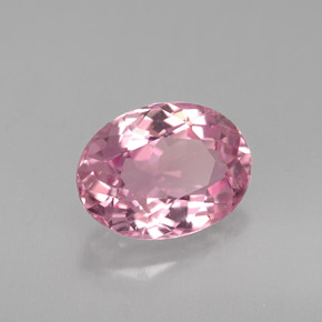 2.17캐럿 천연 핑크 투르말린, 타원형 컷, 9.5×7.1 mm, VS-SI