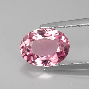 1.83캐럿 천연 핑크 투르말린, 타원형 컷, 9.5×7.2 mm, VVS