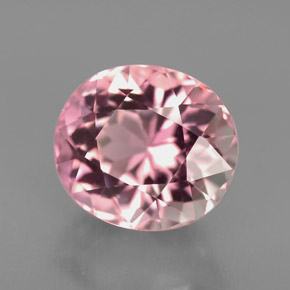 3.37캐럿 천연 멀티 핑크 투르말린, 타원형 컷, 9.3×8.3 mm, VVS-VS