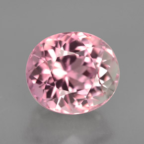 3.37캐럿 천연 멀티 핑크 투르말린, 타원형 컷, 9.3×8.3 mm, VVS-VS