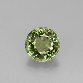 0.81캐럿 천연 그린 투르말린, 라운드 컷, 5.65 mm, VVS-VS