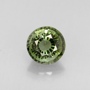 0.86캐럿 천연 그린 투르말린, 라운드 컷, 5.57 mm, VVS-VS