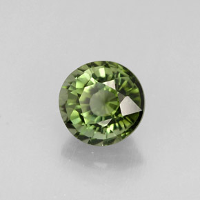 0.86캐럿 천연 그린 투르말린, 라운드 컷, 5.57 mm, VVS-VS