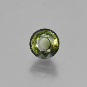 0.93캐럿 천연 노란빛 그린 투르말린, 라운드 컷, 5.68 mm, VS