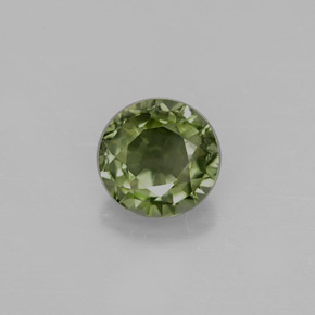 1.01캐럿 천연 그린 투르말린, 라운드 컷, 6.36 mm, VVS