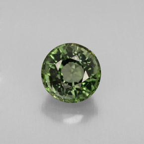 1.26캐럿 천연 그린 투르말린, 라운드 컷, 6.47 mm, VVS