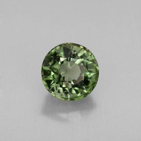 1.26캐럿 천연 그린 투르말린, 라운드 컷, 6.47 mm, VVS