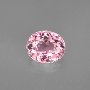 1.74캐럿 천연 핑크 투르말린, 타원형 컷, 8×6.7 mm, IF