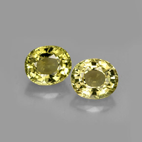 캐럿 천연 노란빛 그린 투르말린 보석, 타원형 컷, 6.1×5.3 mm, VVS