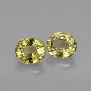 캐럿 천연 노란빛 그린 투르말린 보석, 타원형 컷, 6.1×5.3 mm, VVS