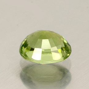 0.83캐럿 천연 노란빛 그린 투르말린, 타원형 컷, 6.2×5.3 mm, VVS-VS