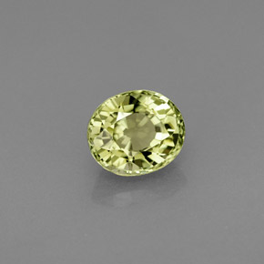 0.89캐럿 천연 노란빛 그린 투르말린, 타원형 컷, 6.2×5.3 mm, IF