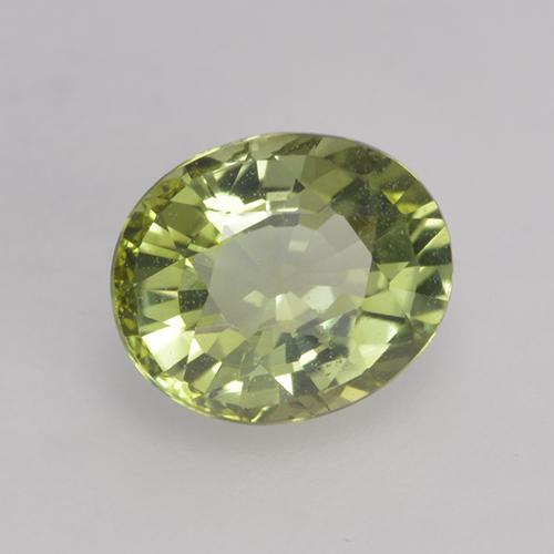 0.79캐럿 천연 라이트 포레스트 그린 투르말린, 타원형 컷, 6.3×5.2 mm, VVS