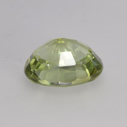 0.79캐럿 천연 라이트 포레스트 그린 투르말린, 타원형 컷, 6.3×5.2 mm, VVS