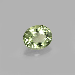 0.77캐럿 천연 그린 투르말린, 타원형 컷, 6.2×5.1 mm, VVS