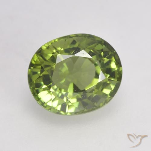 0.94ct 자연스러운 연한 초록색 전기석, 타원형, VVS-VS