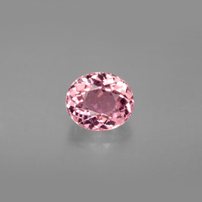 1.55캐럿 천연 핑크 투르말린, 타원형 컷, 7.5×6.5 mm, VS