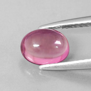 1.02캐럿 천연 딥 핑크 투르말린, 타원형 컷, 7×5.4 mm, 투명한