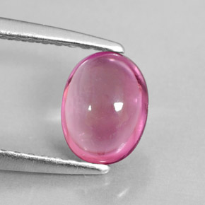 1.02캐럿 천연 딥 핑크 투르말린, 타원형 컷, 7×5.4 mm, 투명한