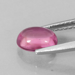 1.02캐럿 천연 딥 핑크 투르말린, 타원형 컷, 7×5.4 mm, 투명한