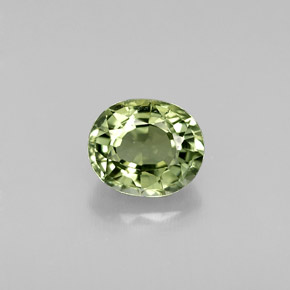 0.81캐럿 천연 그린 투르말린, 타원형 컷, 6.3×5.3 mm, VVS
