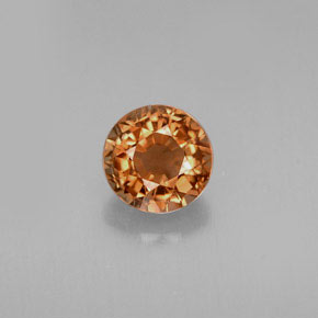 0.68캐럿 천연 브론즈 오렌지 투르말린, 라운드 컷, 5.37 mm, VS