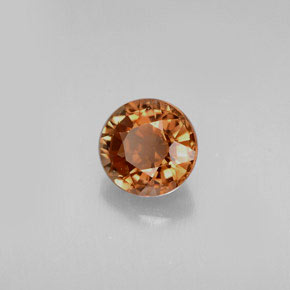 0.68캐럿 천연 브론즈 오렌지 투르말린, 라운드 컷, 5.37 mm, VS