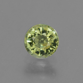 0.82캐럿 천연 노란빛 그린 투르말린, 라운드 컷, 5.68 mm, VVS-VS