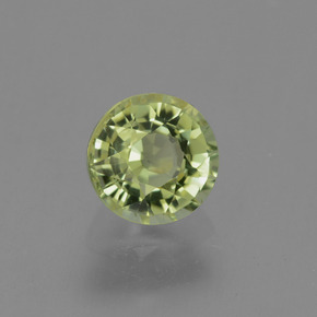 0.82캐럿 천연 노란빛 그린 투르말린, 라운드 컷, 5.68 mm, VVS-VS