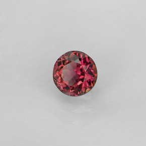 0.77캐럿 천연 멀티컬러 투르말린, 라운드 컷, 5.14 mm, VVS