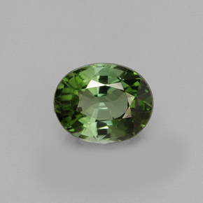 1.05캐럿 천연 그린 투르말린, 타원형 컷, 6.9×5.6 mm, VS