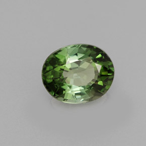 1.05캐럿 천연 그린 투르말린, 타원형 컷, 6.9×5.6 mm, VS