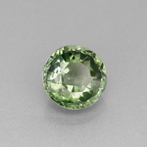1.20캐럿 천연 그린 투르말린, 라운드 컷, 6.61 mm, VVS