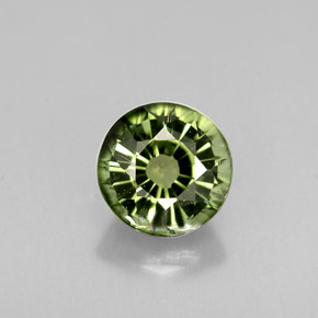 0.94캐럿 천연 노란빛 그린 투르말린, 라운드 컷, 5.91 mm, VS-SI