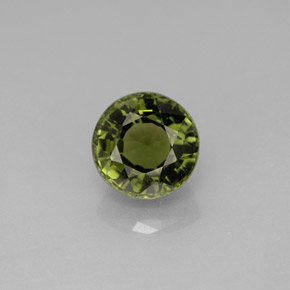 1.88캐럿 천연 노란빛 그린 투르말린, 라운드 컷, 7.38 mm, VVS-VS