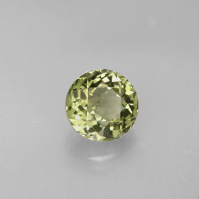 1.74캐럿 천연 노란빛 그린 투르말린, 라운드 컷, 7.37 mm, VVS