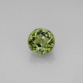 1.51캐럿 천연 노란빛 그린 투르말린, 라운드 컷, 6.56 mm, VS