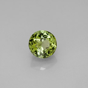 1.51캐럿 천연 노란빛 그린 투르말린, 라운드 컷, 6.56 mm, VS