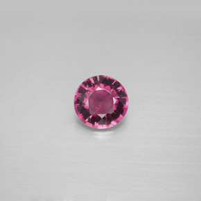 0.76캐럿 천연 핑크빛 퍼플 투르말린, 라운드 컷, 6.26 mm, VVS-VS