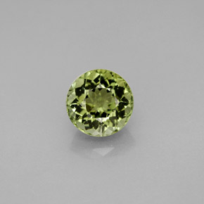 1.41캐럿 천연 노란빛 그린 투르말린, 라운드 컷, 6.74 mm, VVS