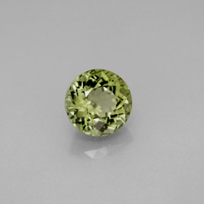 1.41캐럿 천연 노란빛 그린 투르말린, 라운드 컷, 6.74 mm, VVS
