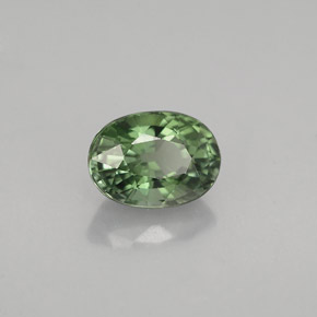 1.06캐럿 천연 그린 투르말린, 타원형 컷, 7.2×5.2 mm, VVS