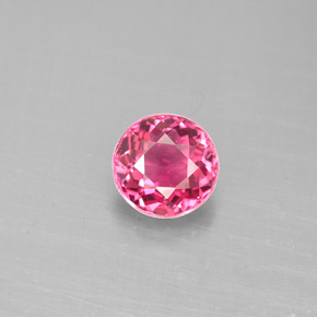 0.85캐럿 천연 보랏빛 핑크 투르말린, 라운드 컷, 5.87 mm, VVS-VS