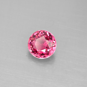 0.85캐럿 천연 보랏빛 핑크 투르말린, 라운드 컷, 5.87 mm, VVS-VS