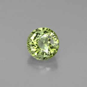 0.98캐럿 천연 노란빛 그린 투르말린, 라운드 컷, 5.95 mm, VVS