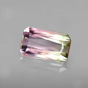2.76캐럿 천연 워터멜론 투르말린, 에메랄드 컷, 10.5×6.3 mm, VVS