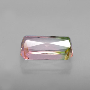 2.76캐럿 천연 워터멜론 투르말린, 에메랄드 컷, 10.5×6.3 mm, VVS