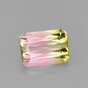 1.86캐럿 천연 워터멜론 투르말린, 에메랄드 컷, 8.4×6 mm, VVS